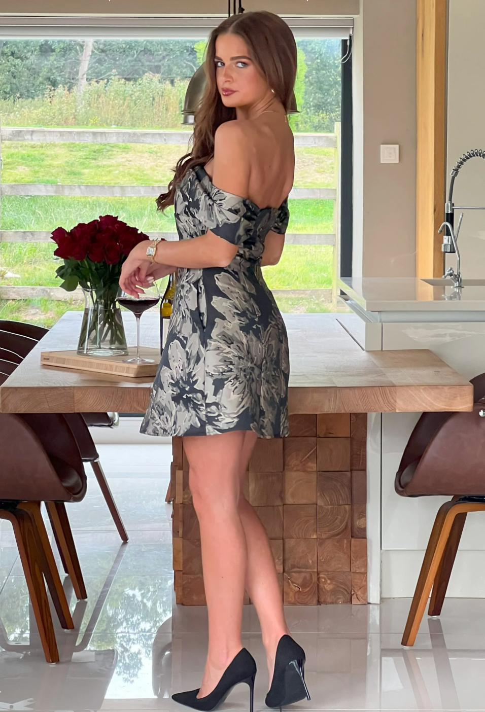 Bow Detail Off The Shoulder Mini Dress